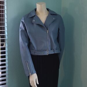 Active USA Vegan Belted Moto Jacket